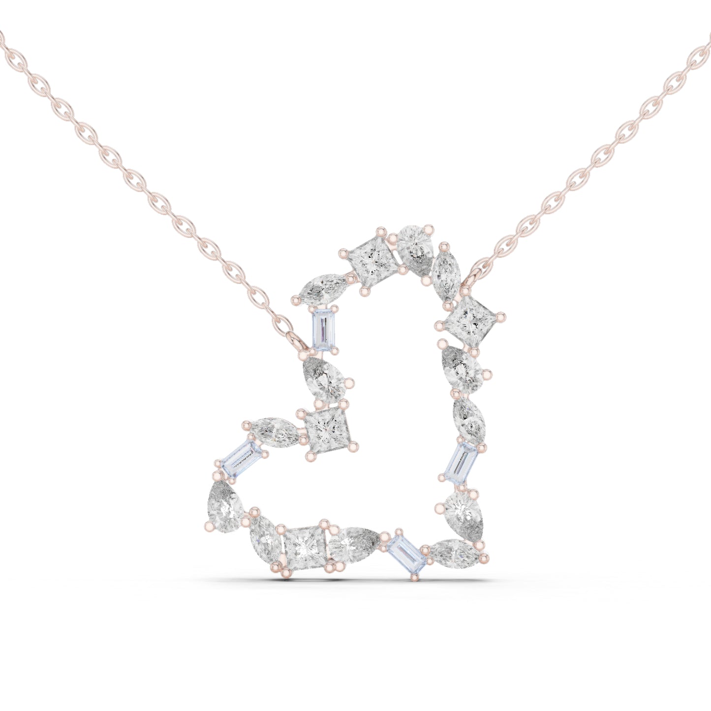 14K Yellow Gold Pear Bug Marquise Princess Lab-Grown Diamond Pendant for Women | Engagement | Pure Carat