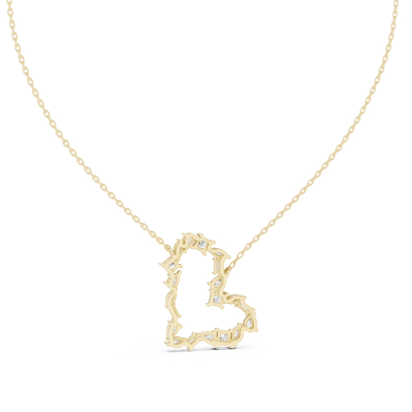 14K Yellow Gold Pear Bug Marquise Princess Lab-Grown Diamond Pendant for Women | Engagement | Pure Carat