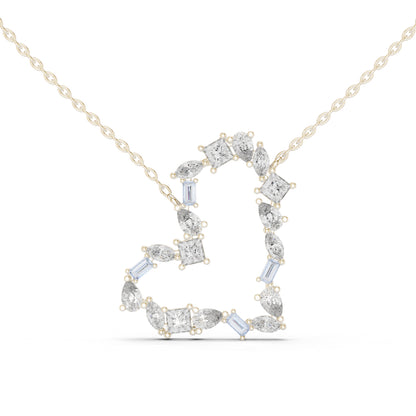 14K Yellow Gold Pear Bug Marquise Princess Lab-Grown Diamond Pendant for Women | Engagement | Pure Carat