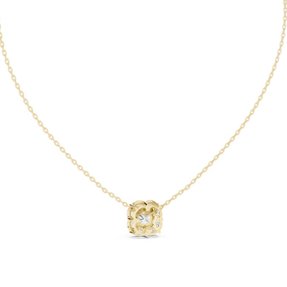 18K White Gold Pear & Cushion Square Lab-Grown Diamond Pendant for Women | Wedding Wear | Pure Carat