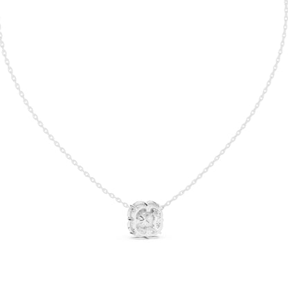 18K White Gold Pear & Cushion Square Lab-Grown Diamond Pendant for Women | Wedding Wear | Pure Carat