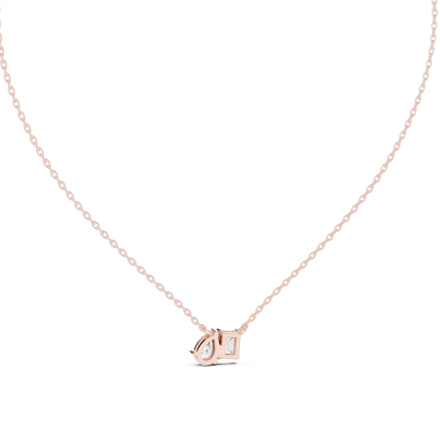 14K Yellow Gold Emerald & Pear Lab-Grown Diamond Pendant for Women | Bridal Wear | Pure Carat