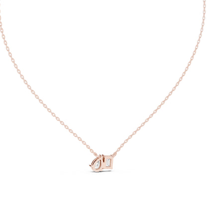 14K Yellow Gold Emerald & Pear Lab-Grown Diamond Pendant for Women | Bridal Wear | Pure Carat