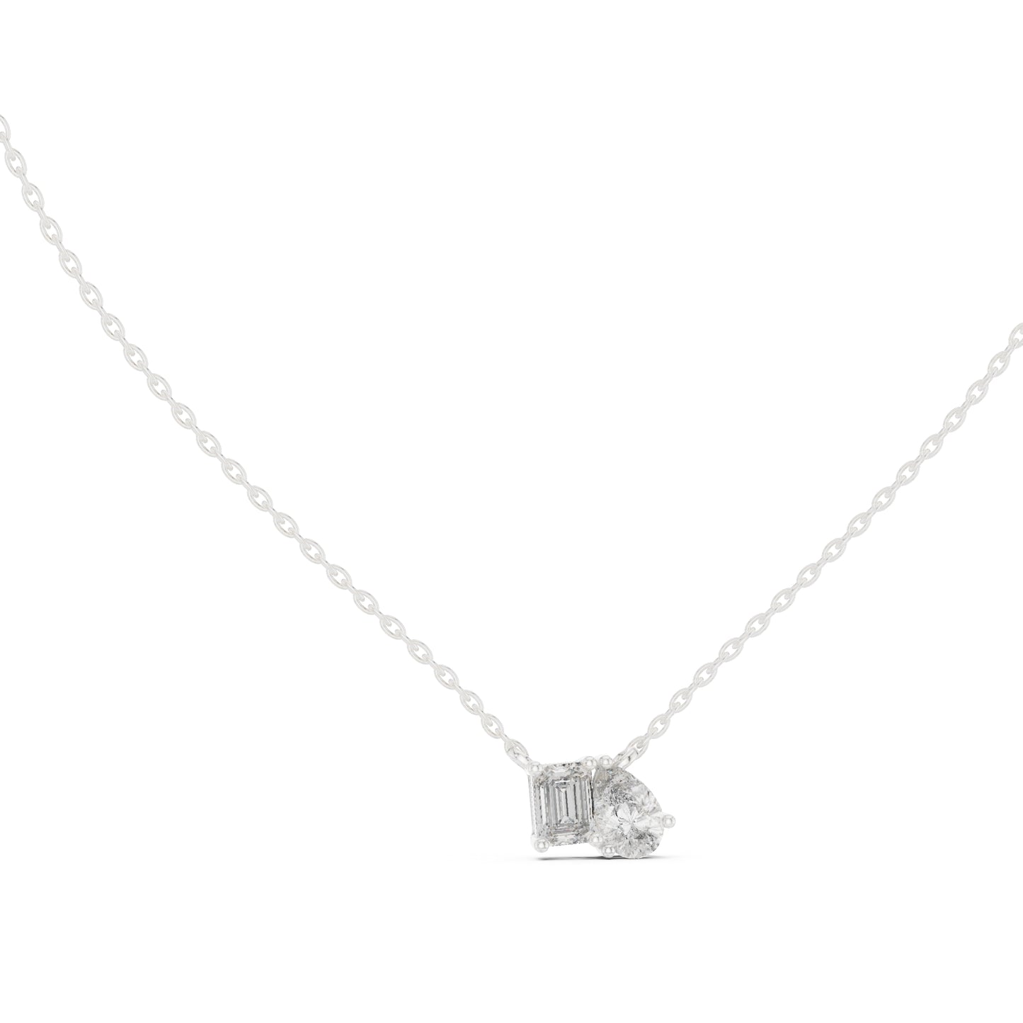 14K Yellow Gold Emerald & Pear Lab-Grown Diamond Pendant for Women | Bridal Wear | Pure Carat