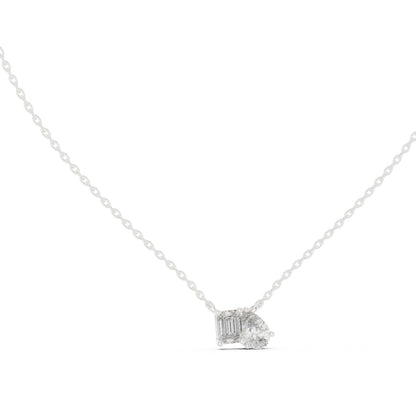 14K Yellow Gold Emerald & Pear Lab-Grown Diamond Pendant for Women | Bridal Wear | Pure Carat