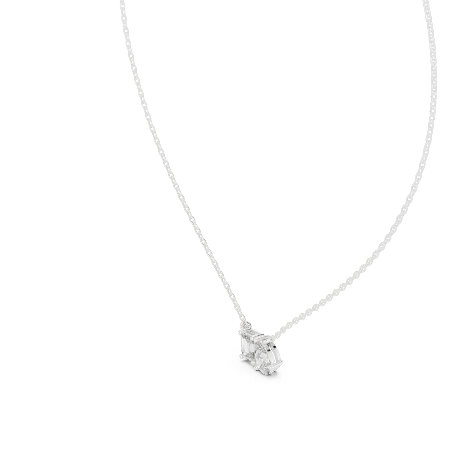14K Yellow Gold Emerald & Pear Lab-Grown Diamond Pendant for Women | Bridal Wear | Pure Carat