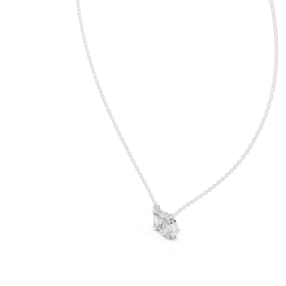 14K Yellow Gold Emerald & Pear Lab-Grown Diamond Pendant for Women | Bridal Wear | Pure Carat