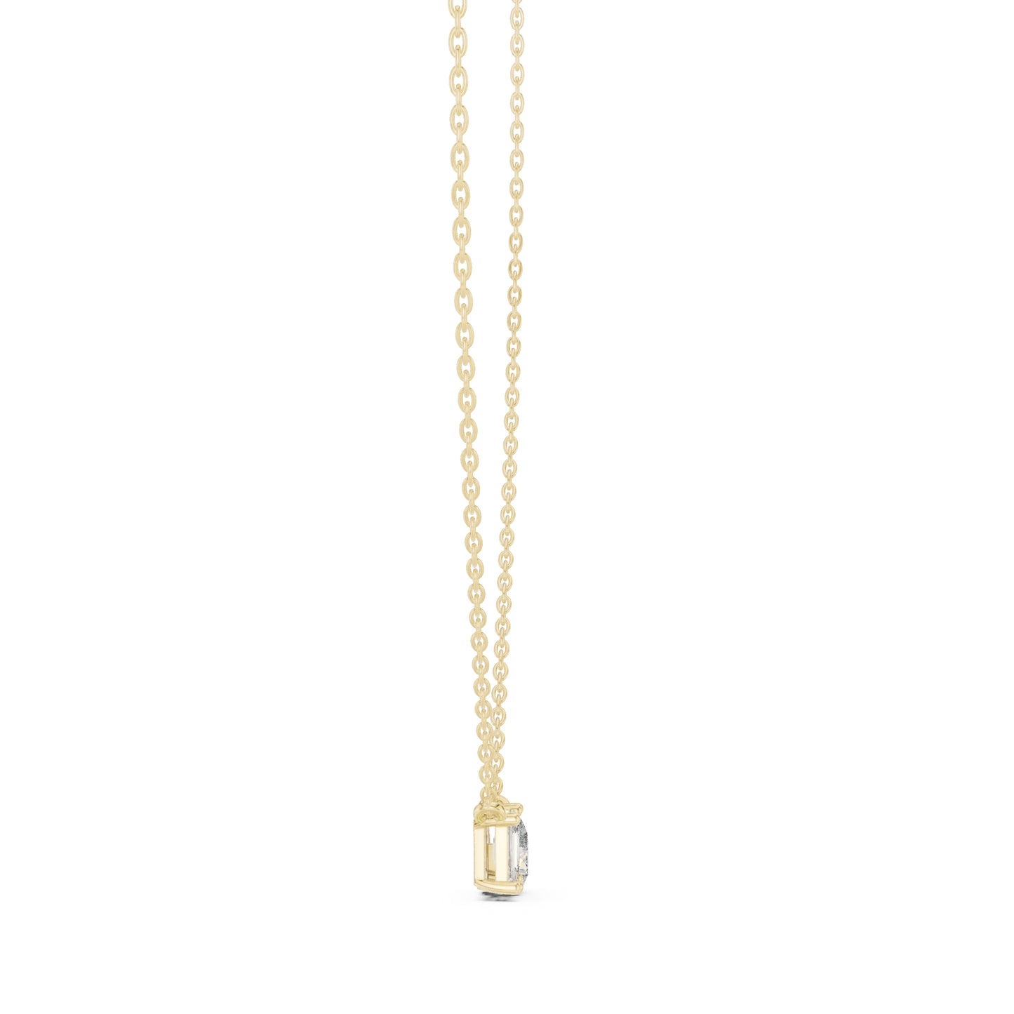 14K Yellow Gold Emerald & Pear Lab-Grown Diamond Pendant for Women | Bridal Wear | Pure Carat