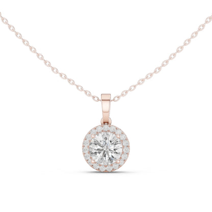 18K Yellow Gold Round Lab-Grown Diamond Pendant for Women | Office Wear | Pure Carat