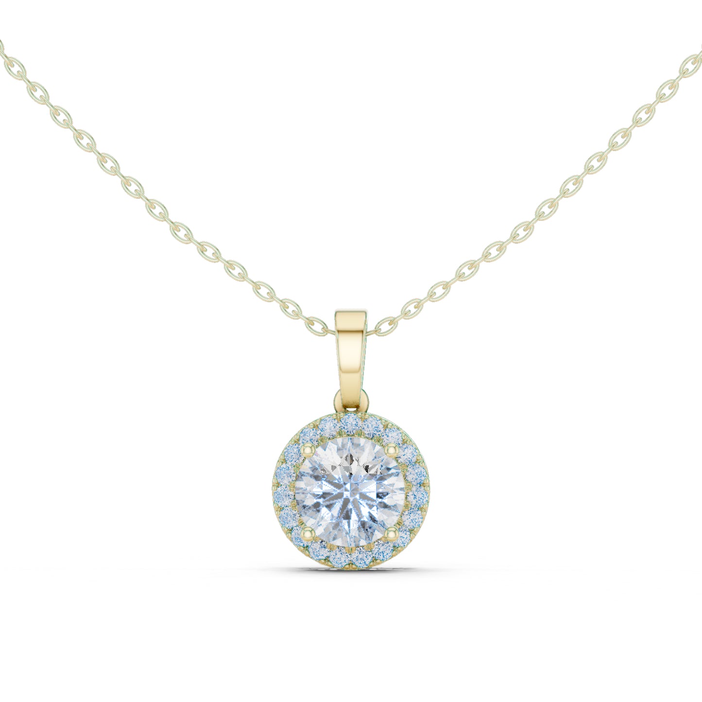 18K Yellow Gold Round Lab-Grown Diamond Pendant for Women | Office Wear | Pure Carat