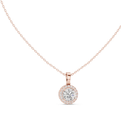 18K Yellow Gold Round Lab-Grown Diamond Pendant for Women | Office Wear | Pure Carat