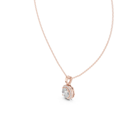 18K Yellow Gold Round Lab-Grown Diamond Pendant for Women | Office Wear | Pure Carat