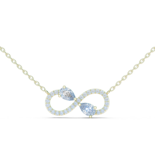 14K Yellow Gold Pear & Round Lab-Grown Diamond Pendant for Women | Party Wear | Pure Carat