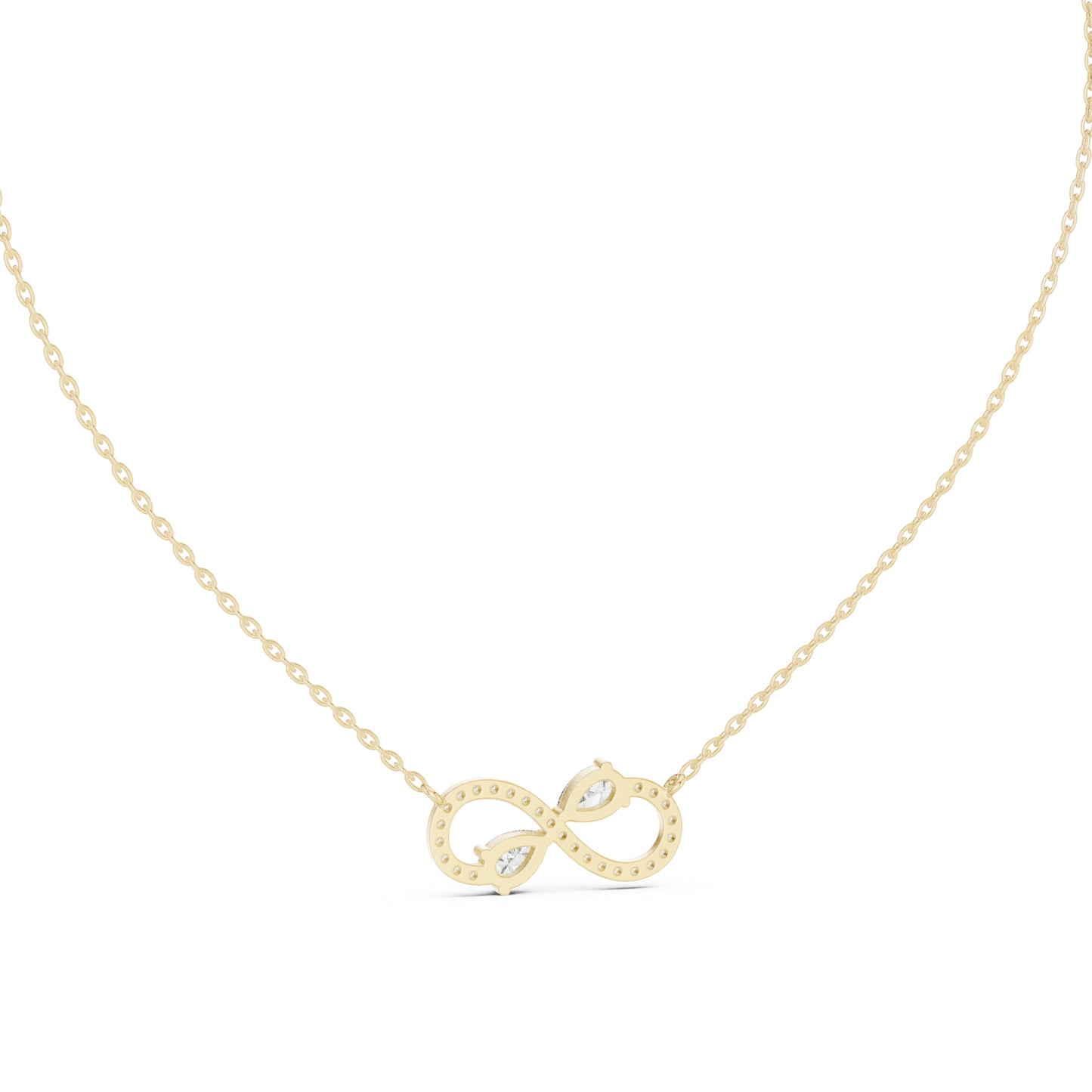 14K Yellow Gold Pear & Round Lab-Grown Diamond Pendant for Women | Party Wear | Pure Carat