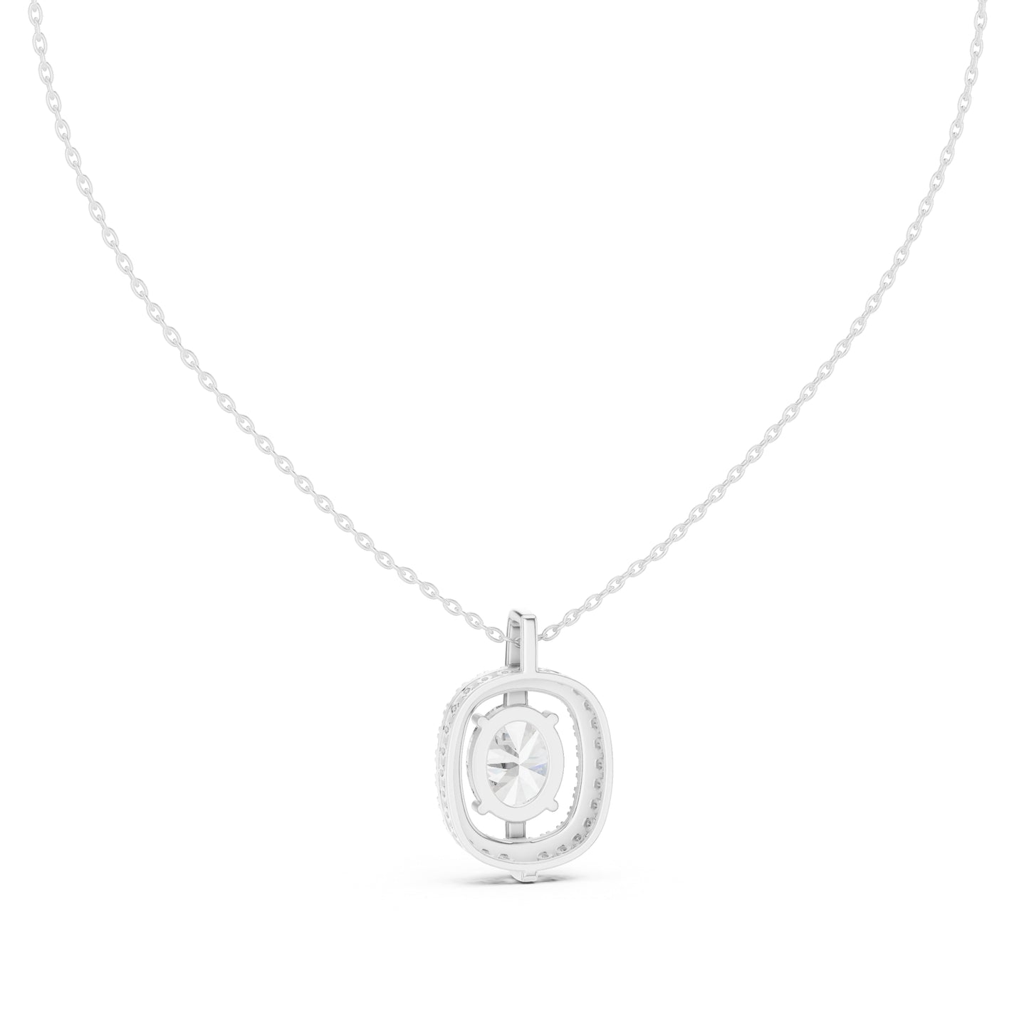 14K Rose Gold Oval & Round Lab-Grown Diamond Pendant for Women | Bridal Wear | Pure Carat