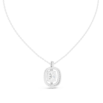 14K Rose Gold Oval & Round Lab-Grown Diamond Pendant for Women | Bridal Wear | Pure Carat