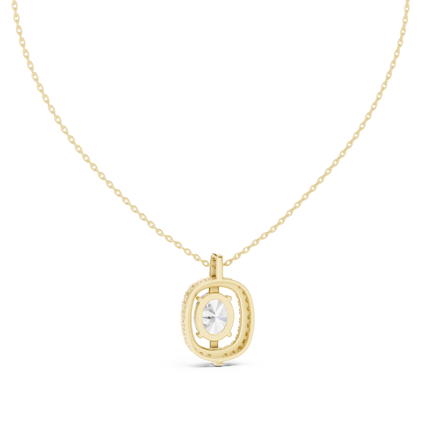 14K Rose Gold Oval & Round Lab-Grown Diamond Pendant for Women | Bridal Wear | Pure Carat
