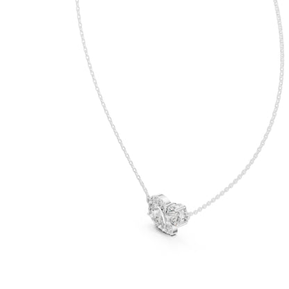 18K White Gold Pear & Round Lab-Grown Diamond Pendant for Women | Everyday Wear | Pure Carat