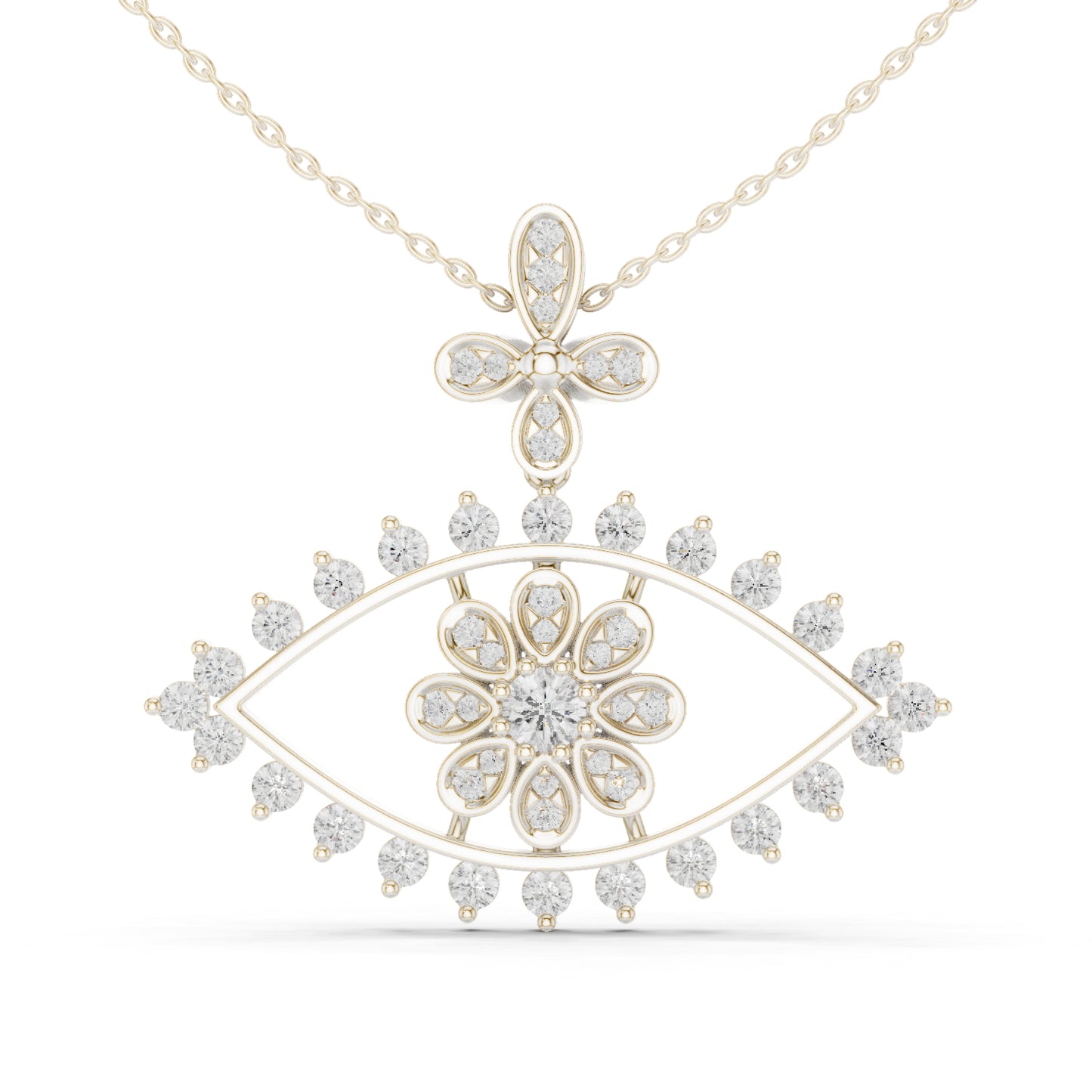 14K Yellow Gold Round Lab-Grown Diamond Pendant for Women | Office Wear | Pure Carat