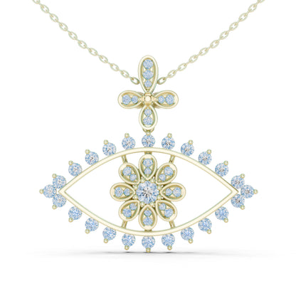 14K Yellow Gold Round Lab-Grown Diamond Pendant for Women | Office Wear | Pure Carat