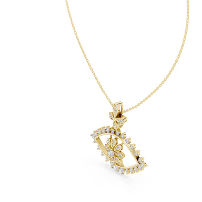 14K Yellow Gold Round Lab-Grown Diamond Pendant for Women | Office Wear | Pure Carat