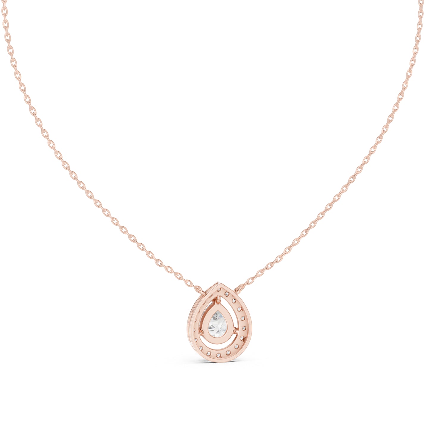 18K Yellow Gold Pear & Round Lab-Grown Diamond Pendant for Women | Anniversary Gift | Pure Carat