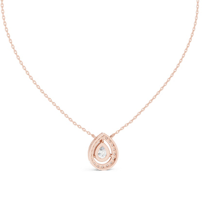 18K Yellow Gold Pear & Round Lab-Grown Diamond Pendant for Women | Anniversary Gift | Pure Carat