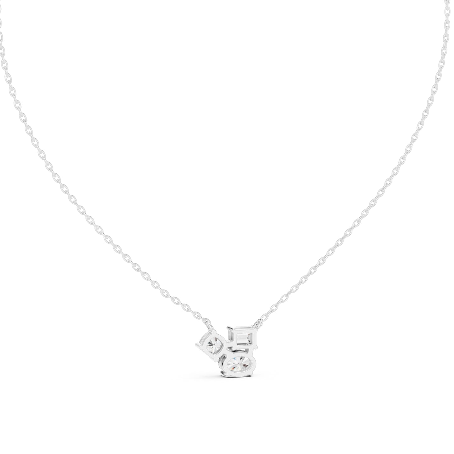 18K Rose Gold Cushion Emerald & Oval Lab-Grown Diamond Pendant for Women | Party Wear | Pure Carat