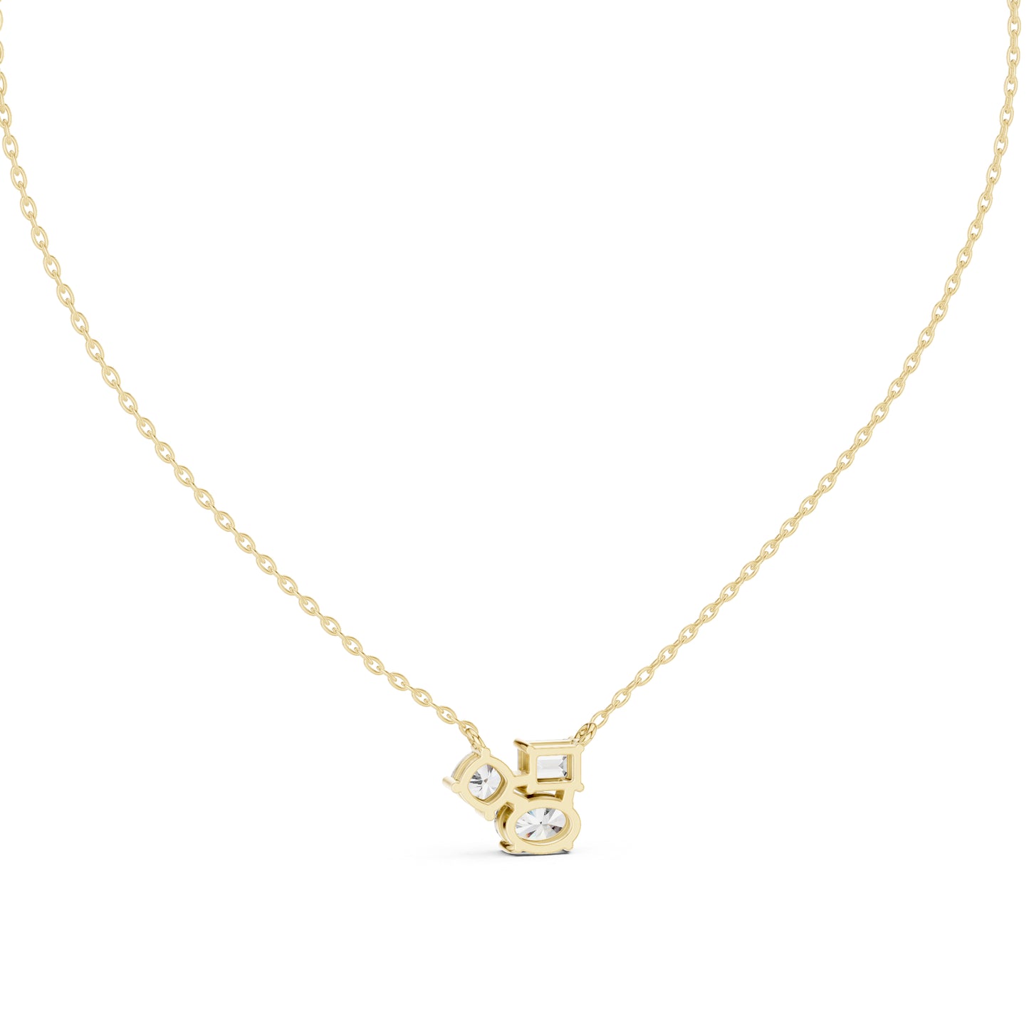 18K Rose Gold Cushion Emerald & Oval Lab-Grown Diamond Pendant for Women | Party Wear | Pure Carat