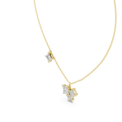 14K Yellow Gold Princess Lab-Grown Diamond Pendant for Women | Wedding Wear | Pure Carat