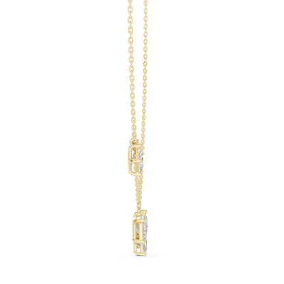 14K Yellow Gold Princess Lab-Grown Diamond Pendant for Women | Wedding Wear | Pure Carat