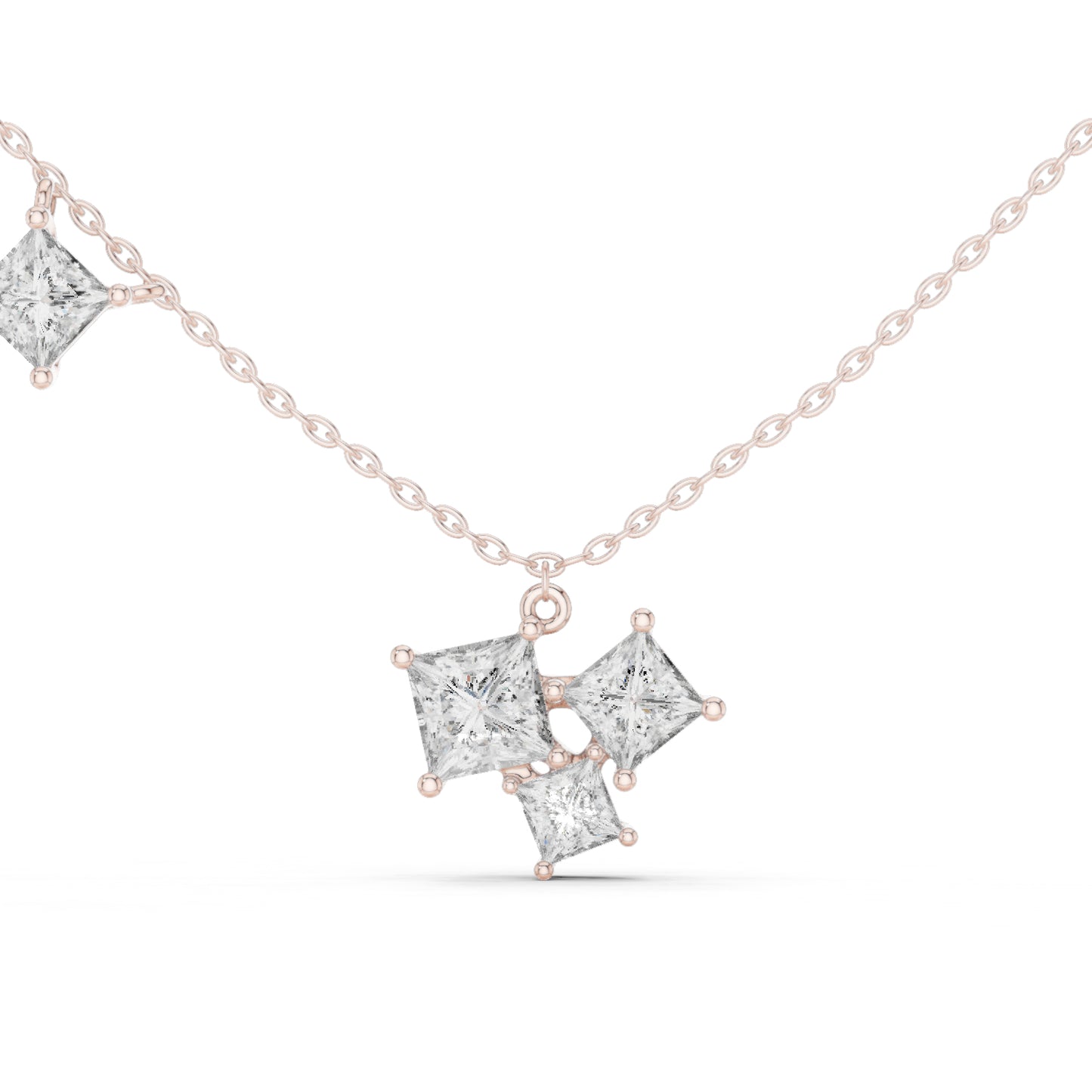 14K Yellow Gold Princess Lab-Grown Diamond Pendant for Women | Wedding Wear | Pure Carat