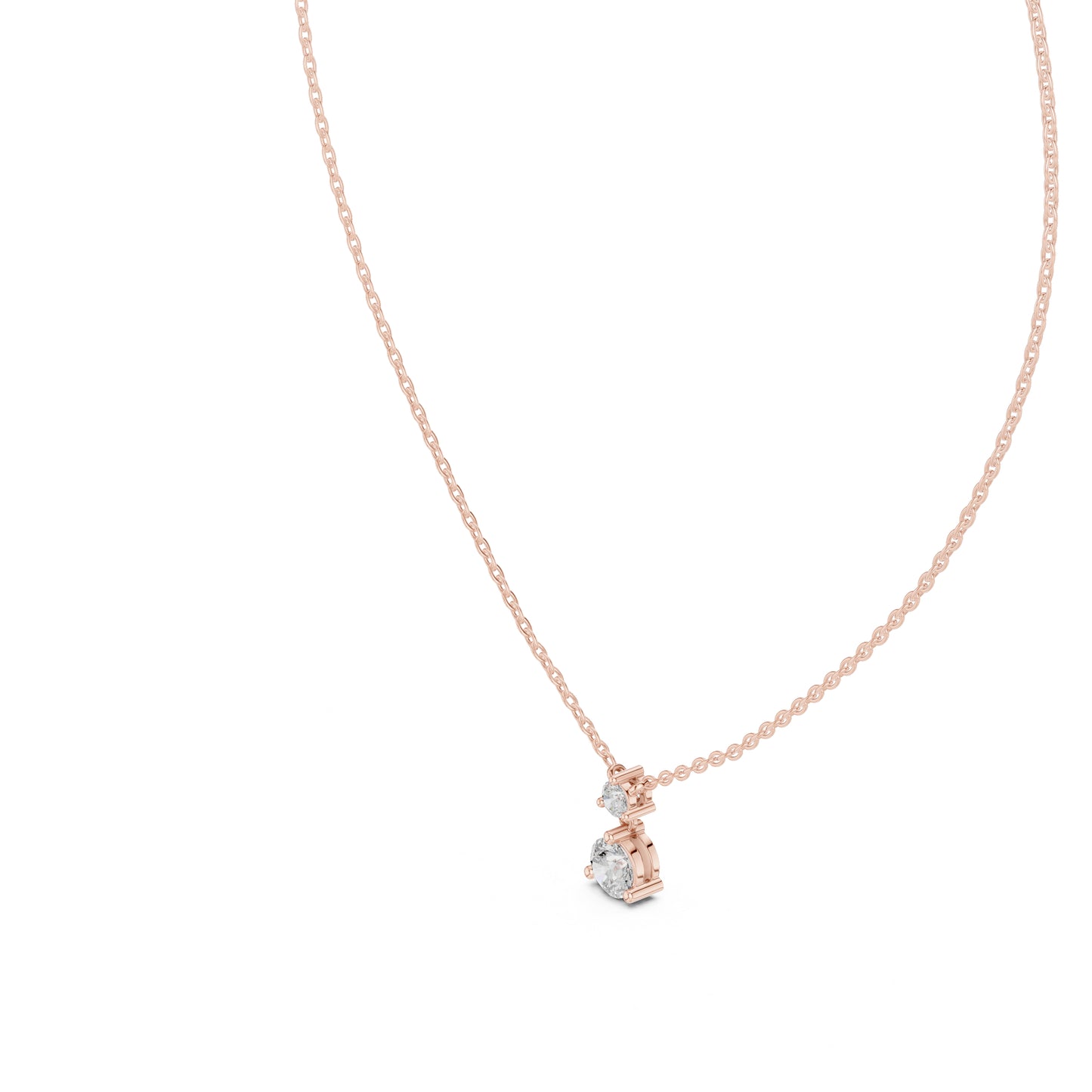 18K White Gold Round Lab-Grown Diamond Pendant for Women | Everyday Wear | Pure Carat