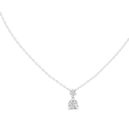 18K White Gold Round Lab-Grown Diamond Pendant for Women | Everyday Wear | Pure Carat