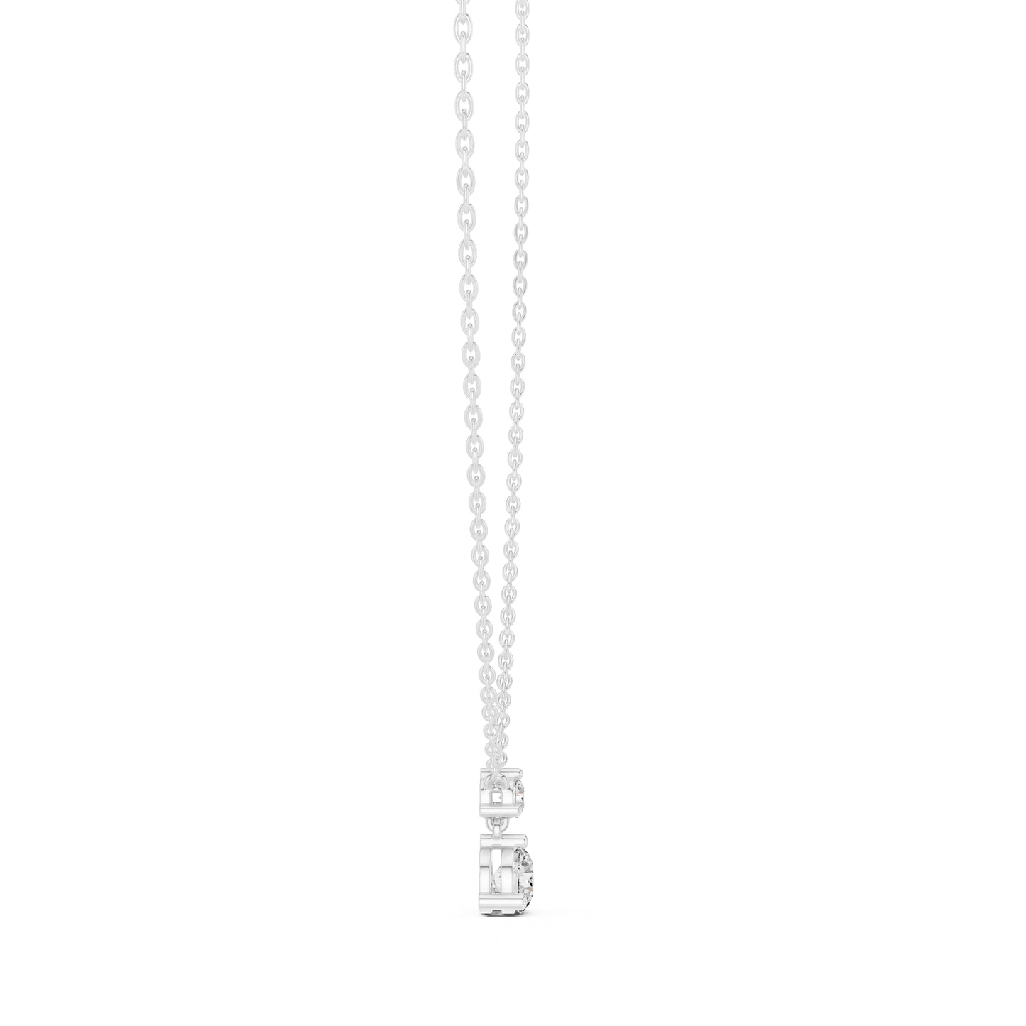 18K White Gold Round Lab-Grown Diamond Pendant for Women | Everyday Wear | Pure Carat