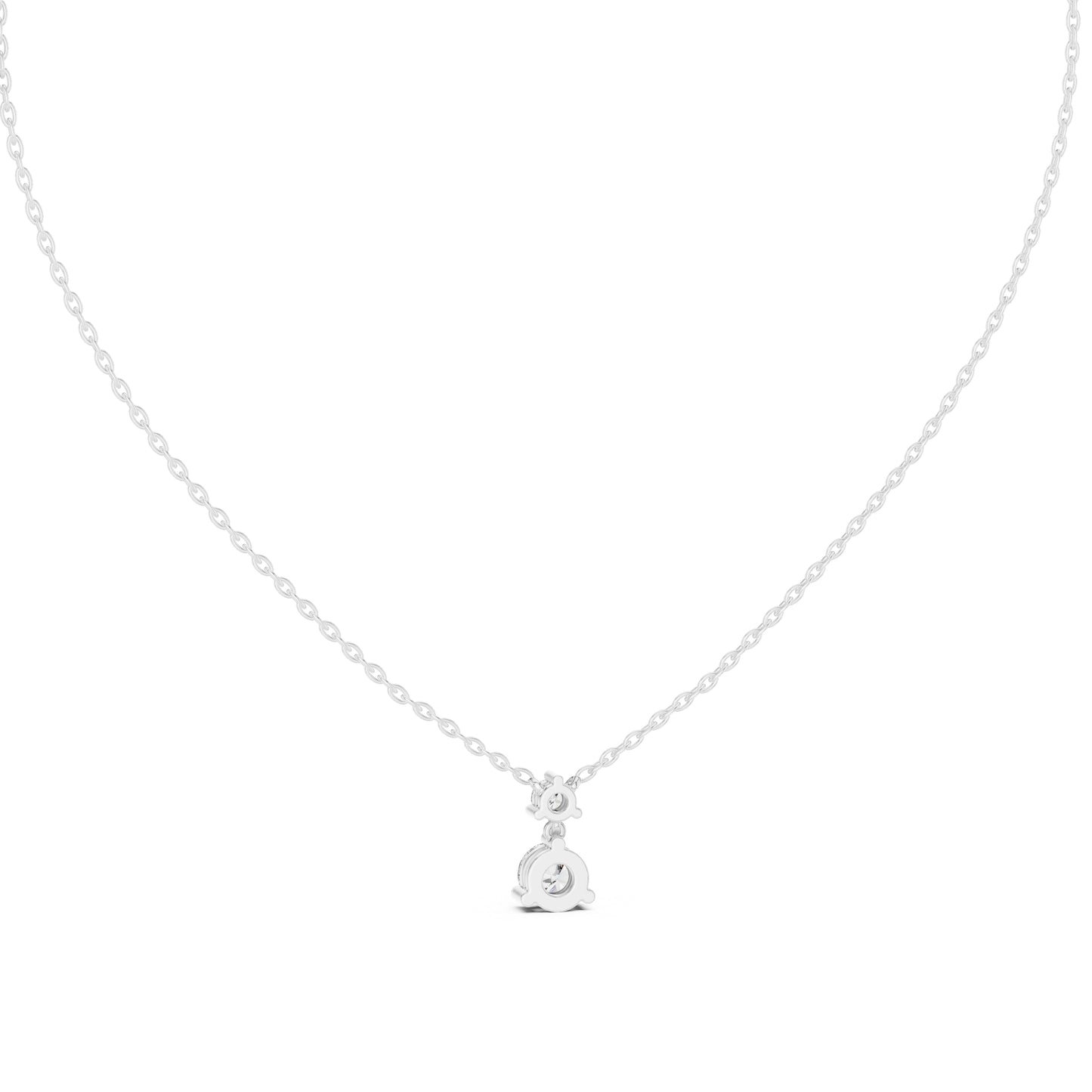 18K White Gold Round Lab-Grown Diamond Pendant for Women | Everyday Wear | Pure Carat