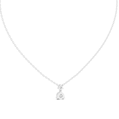 18K White Gold Round Lab-Grown Diamond Pendant for Women | Everyday Wear | Pure Carat