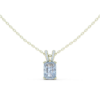 18K Yellow Gold Radiant & Round Lab-Grown Diamond Pendant for Women | Office Wear | Pure Carat