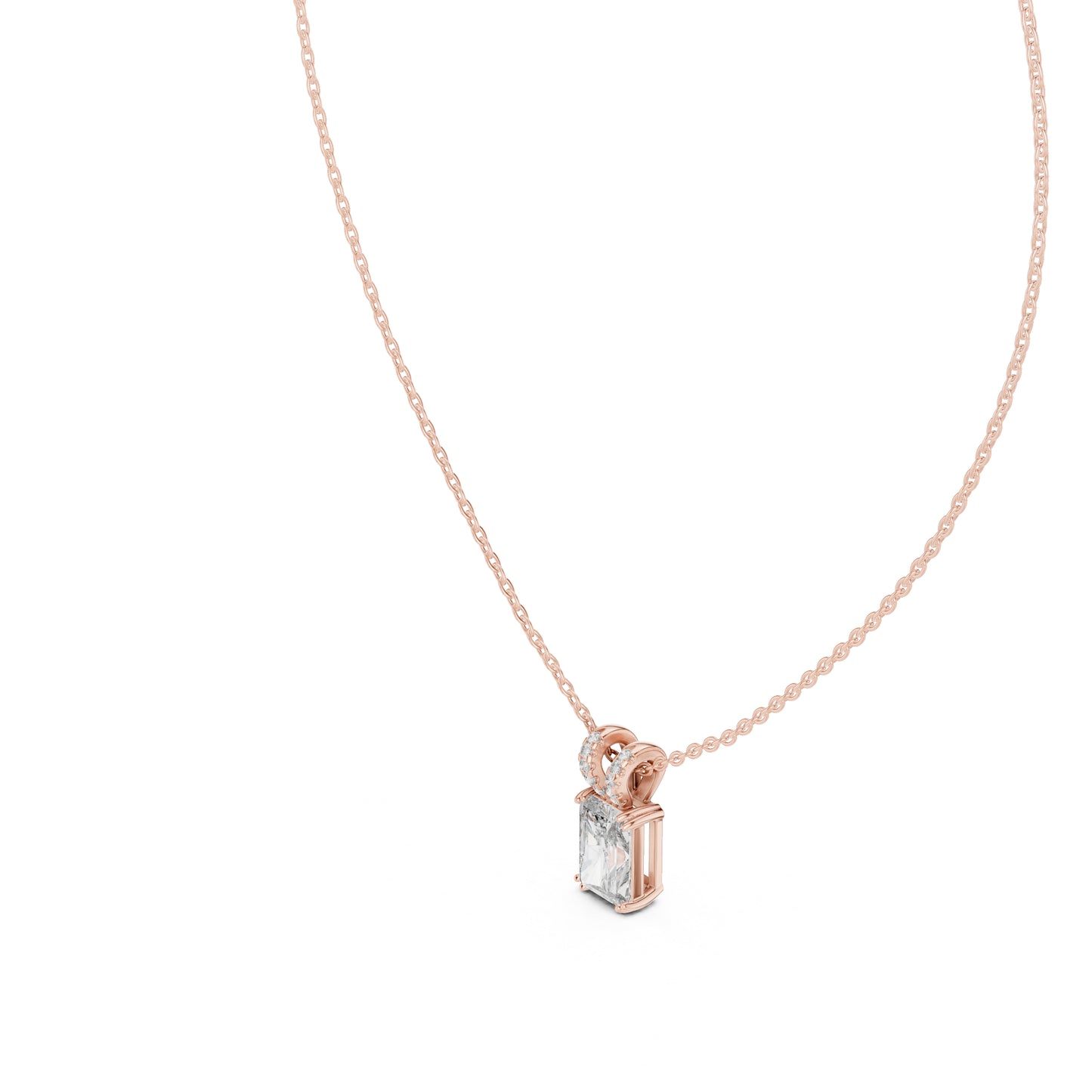 18K Yellow Gold Radiant & Round Lab-Grown Diamond Pendant for Women | Office Wear | Pure Carat