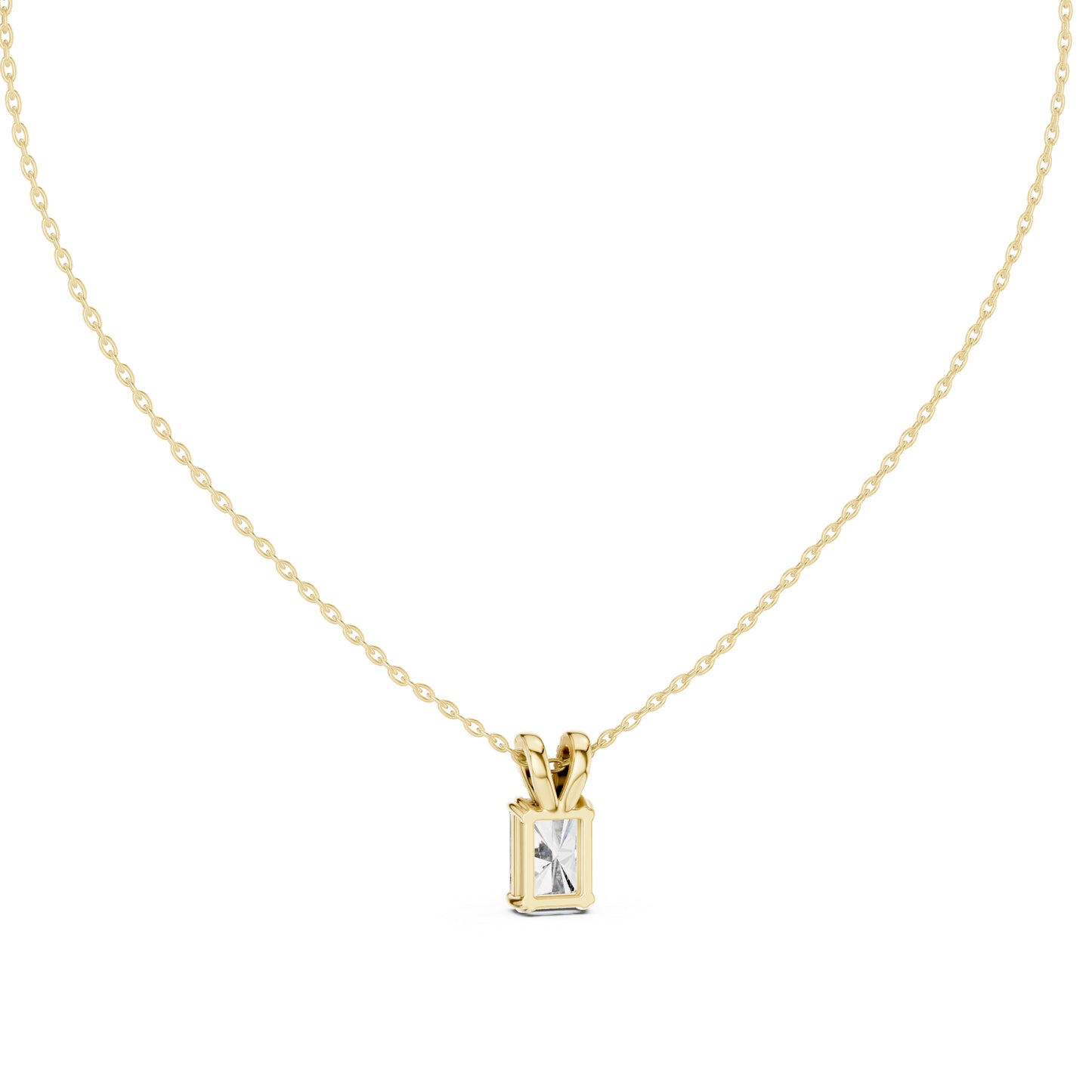 18K Yellow Gold Radiant & Round Lab-Grown Diamond Pendant for Women | Office Wear | Pure Carat