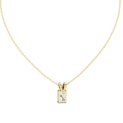 18K Yellow Gold Radiant & Round Lab-Grown Diamond Pendant for Women | Office Wear | Pure Carat