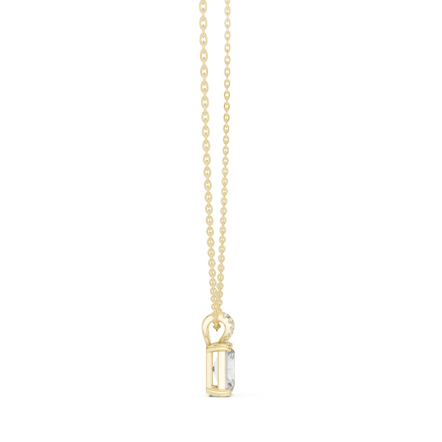 18K Yellow Gold Radiant & Round Lab-Grown Diamond Pendant for Women | Office Wear | Pure Carat