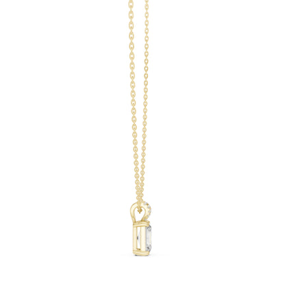 18K Yellow Gold Radiant & Round Lab-Grown Diamond Pendant for Women | Office Wear | Pure Carat