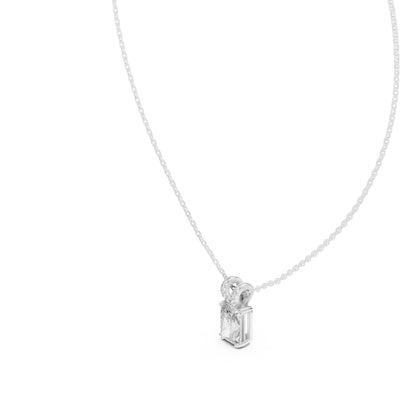 18K Yellow Gold Radiant & Round Lab-Grown Diamond Pendant for Women | Office Wear | Pure Carat