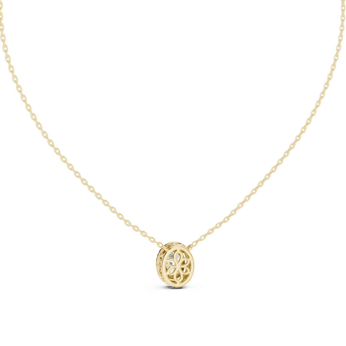 14K Yellow Gold Round & Oval Lab-Grown Diamond Pendant for Women | Engagement | Pure Carat