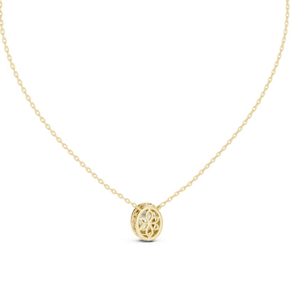 14K Yellow Gold Round & Oval Lab-Grown Diamond Pendant for Women | Engagement | Pure Carat