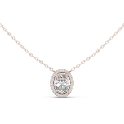 14K Yellow Gold Round & Oval Lab-Grown Diamond Pendant for Women | Engagement | Pure Carat