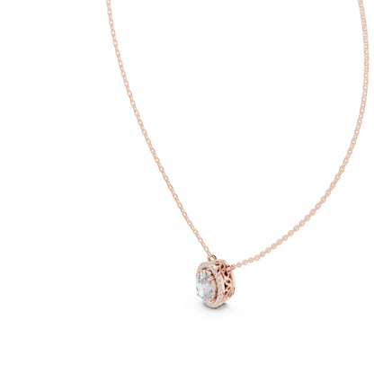 14K Yellow Gold Round & Oval Lab-Grown Diamond Pendant for Women | Engagement | Pure Carat