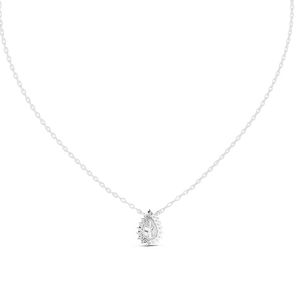 14K Rose Gold Pear & Round Lab-Grown Diamond Pendant for Women | Party Wear | Pure Carat
