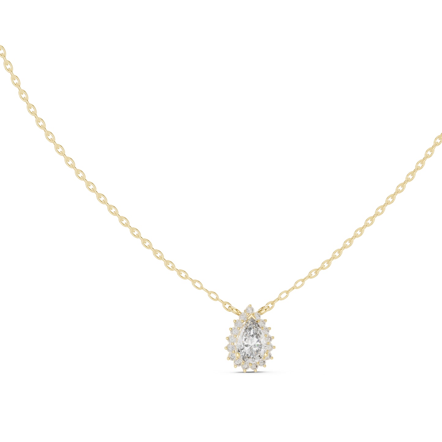 14K Rose Gold Pear & Round Lab-Grown Diamond Pendant for Women | Party Wear | Pure Carat